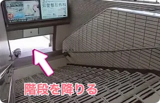 阪急 逆瀬川駅の改札を出て右へ行き、左手の階段を降ります。