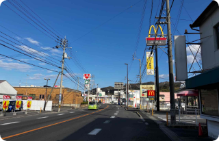 ひたすら直進（約1キロ）します。（途中、マクドナルド11号志度店さんなどを通過）